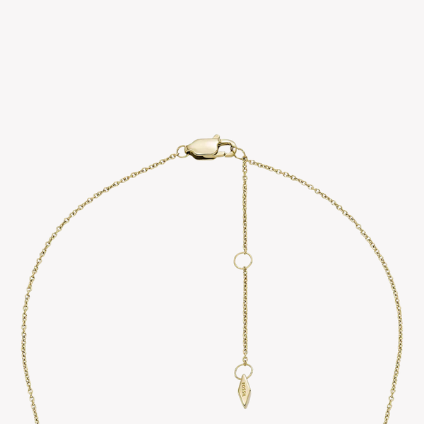 Fossil Women's Gold-Tone Necklace, Engravable Heart Pendant | JF04360710