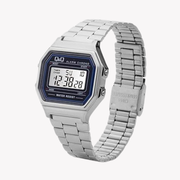 Q&Q Men's Silver Men's Watch, Grey Digital Dial | M173J001Y