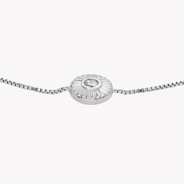 Fossil Women's Silver Bracelet, Texture Circle Slider | JFS00616040