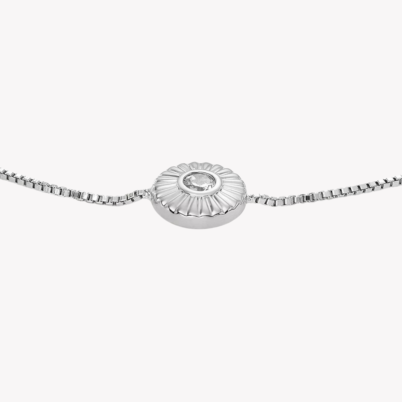 Fossil Women's Silver Bracelet, Texture Circle Slider | JFS00616040