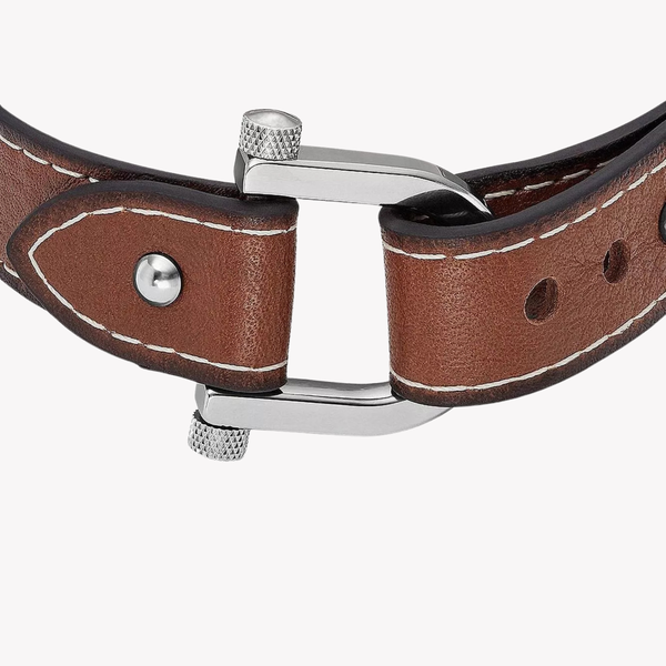 Fossil Men's Medium Brown Bracelet, Stainless Steel Collar Pin | JF04397040