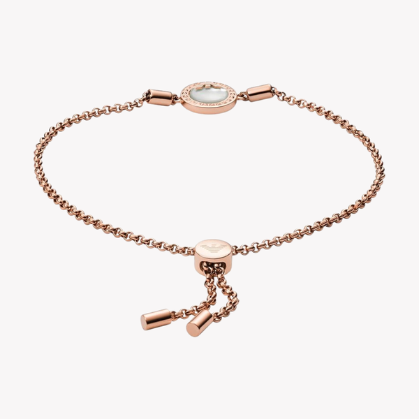 Emporio Armani Women's Rose Gold Bracelet, Mother of Pearl & Crystal | EGS2308221