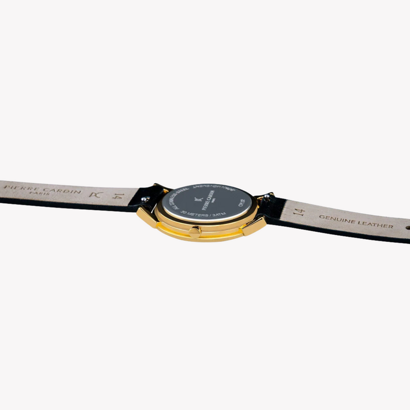 Pierre Cardin Women's Black Leather, Gold Case | Cpi.2533 by i-watch