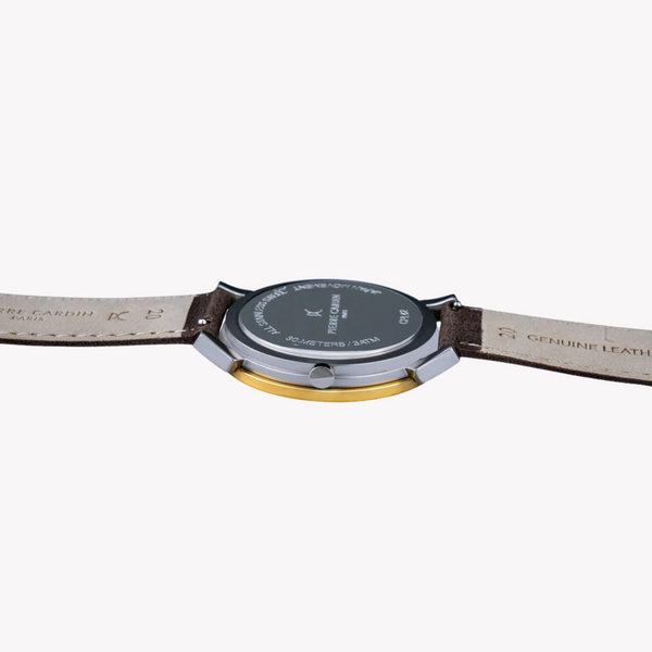 Pierre Cardin Men's Brown Leather Watch, Green Dial | Cpi.2071