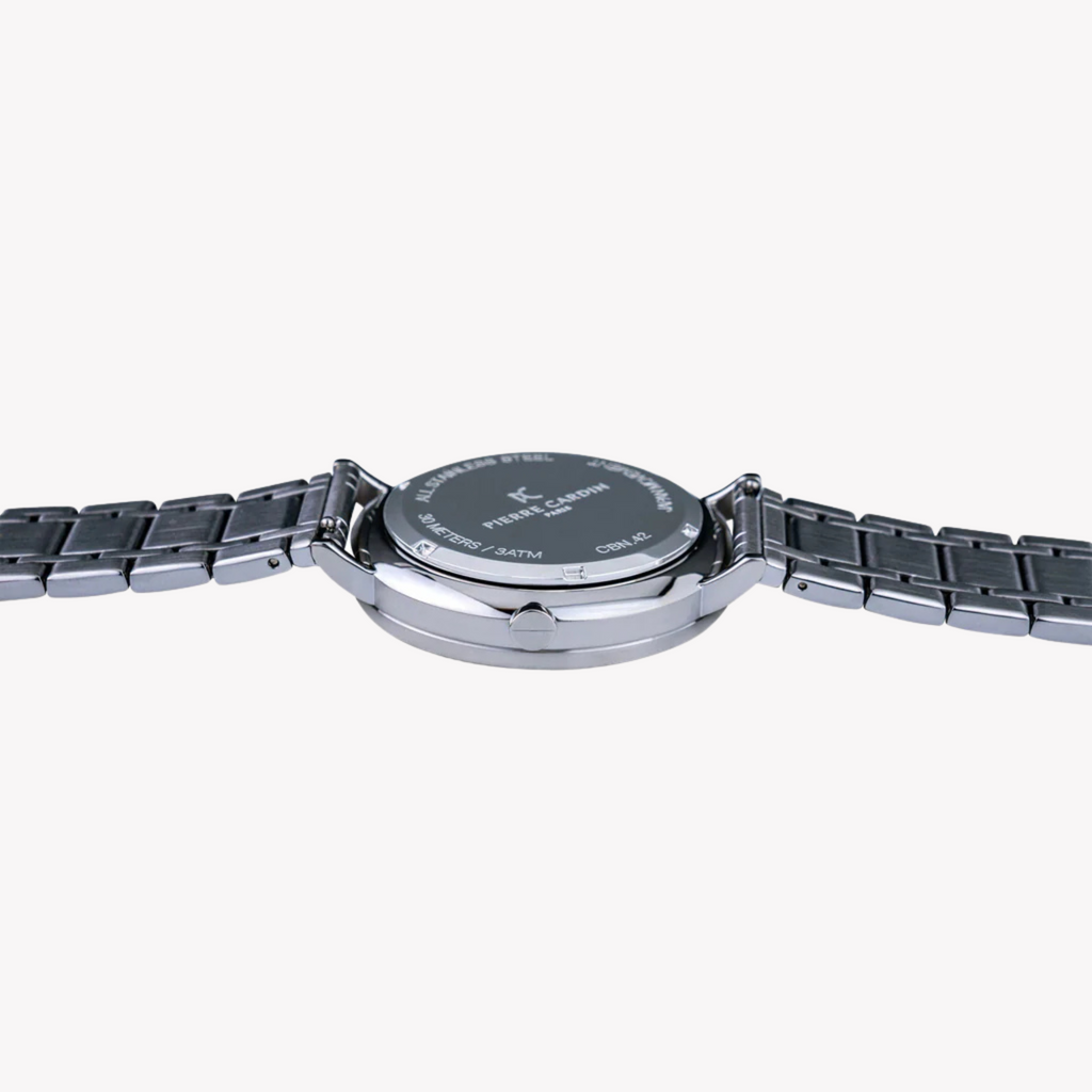 PIERRE CARDIN CBN.3026 HERRENUHR – LUXURIÖSER SILBERNER EDELSTAHL MIT BLAUEM ZIFFERBLATT