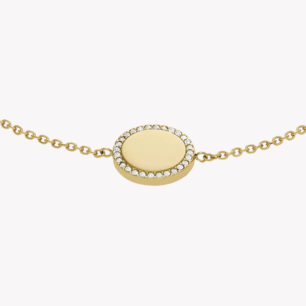 Fossil Jewels Women's Gold-Tone Bracelet, Cubic Zirconia Accents | JOF00943710