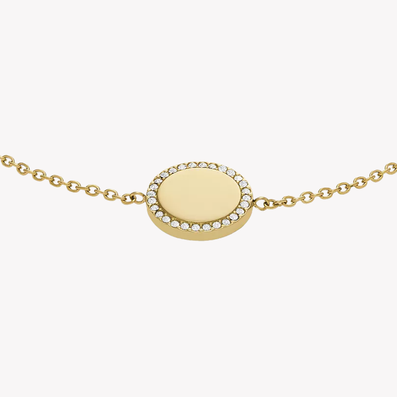 Fossil Jewels Women's Gold-Tone Bracelet, Cubic Zirconia Accents | JOF00943710