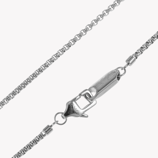 Emporio Armani Men's Silver Necklace, Etched Dog Tag | EGS2986040