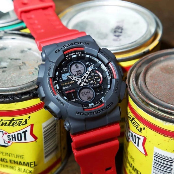 Casio G-Shock Ga-140-4adr Bold Adventurer - Red Resin Men's Watch With Digital Dial & 200m Water Resistance by i-watch
