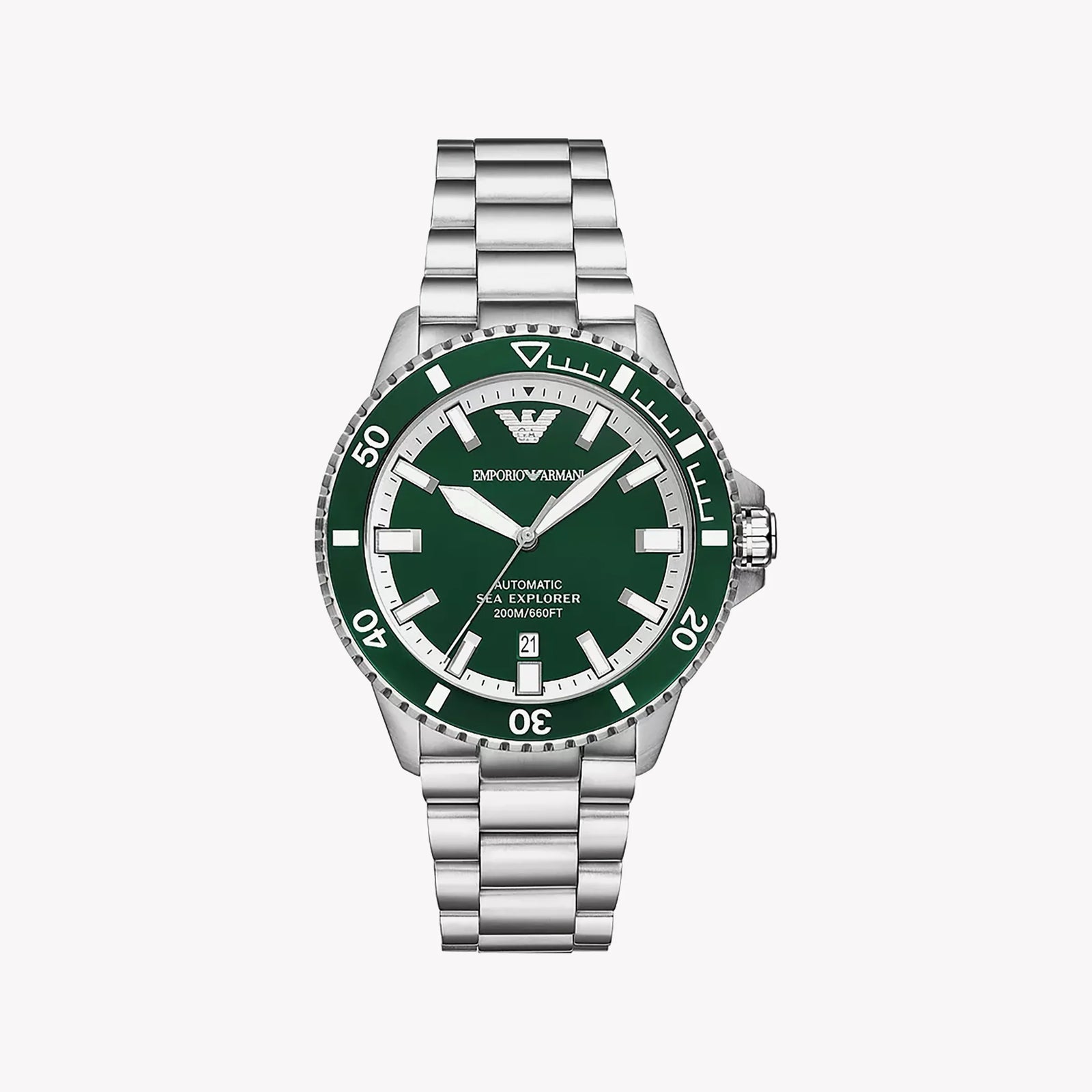 Emporio Armani Men's Silver Watch, Green Dial | Ar60080 by i-watch