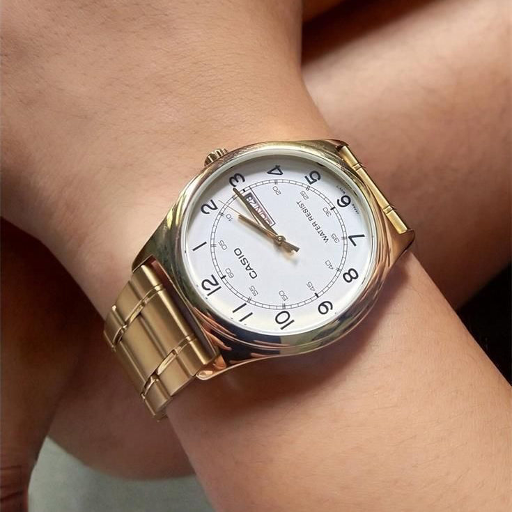 MTP-V006G-7BUDF - TIMELESS ELEGANCE IN GOLD & WHITE - A MAN'S CLASSIC TIMEPIECE-i-Watch-4