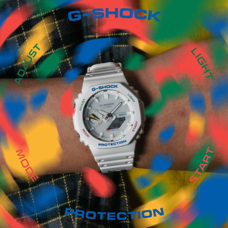 G-Shock Men's White Resin Watch, Carbon Core | Ga-B2100fc-7adr by i-watch