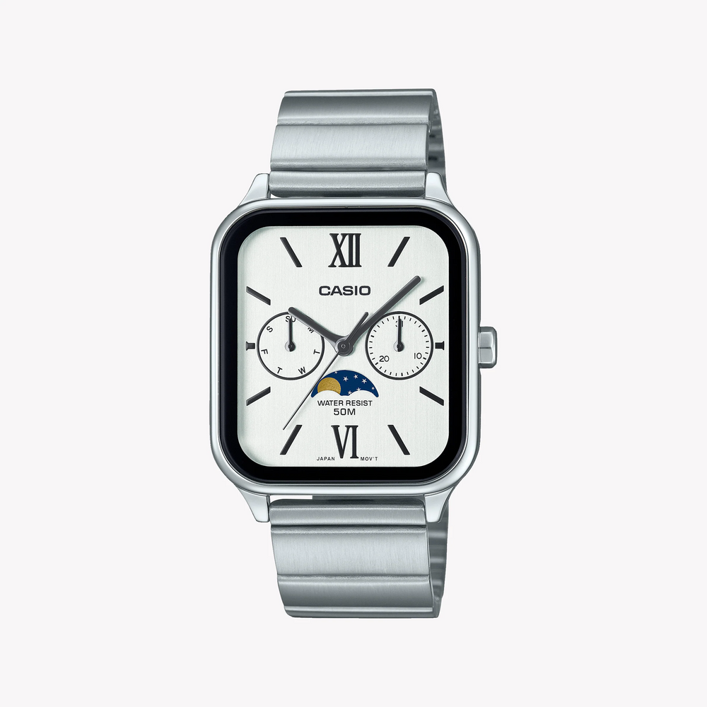 Casio Men's Silver Stainless Steel Watch, White Dial | Mtp-M305d-7a2vdf by i-watch