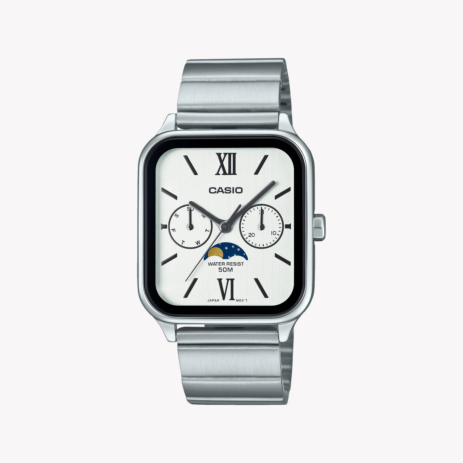 Casio Men's Silver Stainless Steel Watch, White Dial | Mtp-M305d-7a2vdf by i-watch