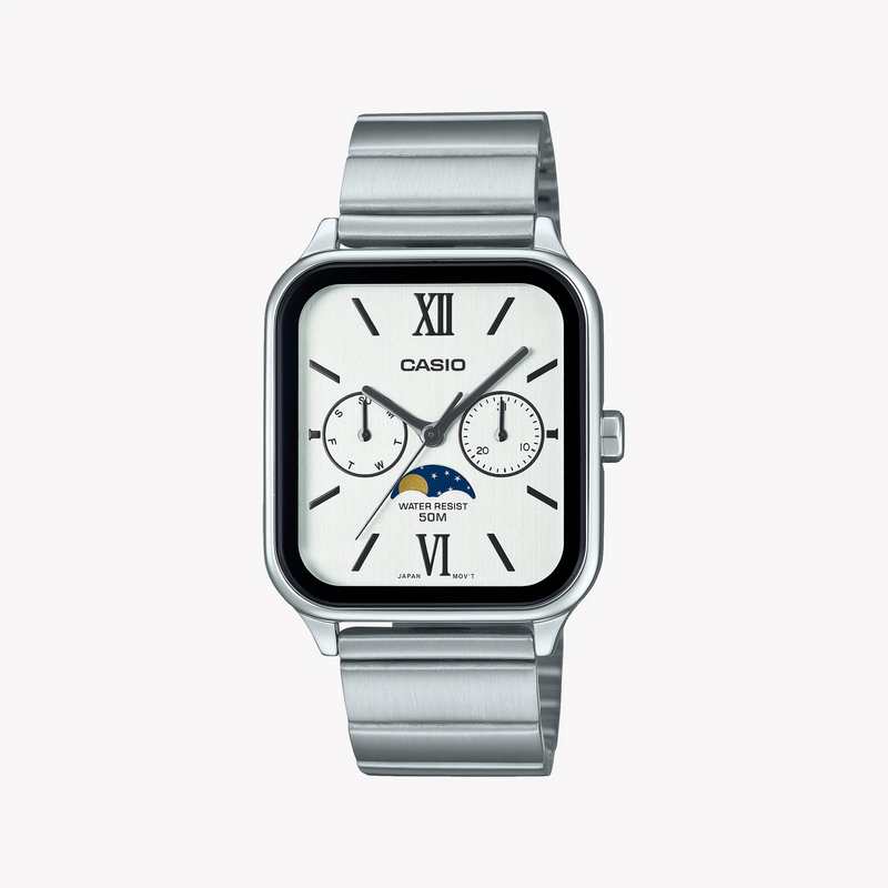 Casio Men's Silver Stainless Steel Watch, White Dial | Mtp-M305d-7a2vdf by i-watch
