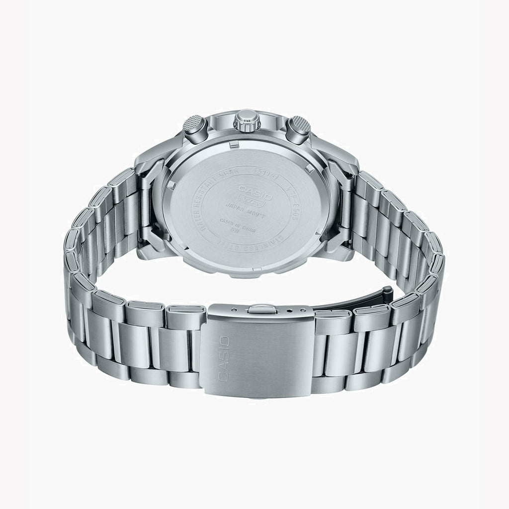 CASIO MTP-E505D-1AVDF - SPORTY ELEGANCE UNLEASHED Men's Chronograph Watch with Stainless Steel Band and Black Dial-i-Watch-2