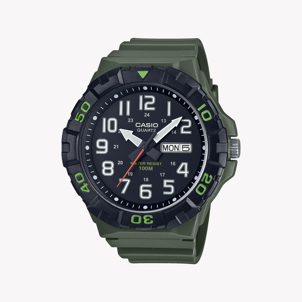 Casio Men's Green Resin Watch, Black Dial | Mrw-210h-3avdf by i-watch