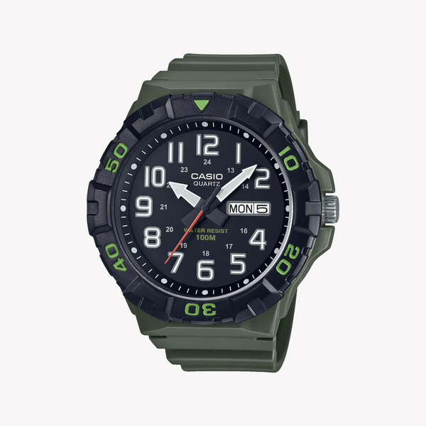 Casio Men's Green Resin Watch, Black Dial | Mrw-210h-3avdf by i-watch