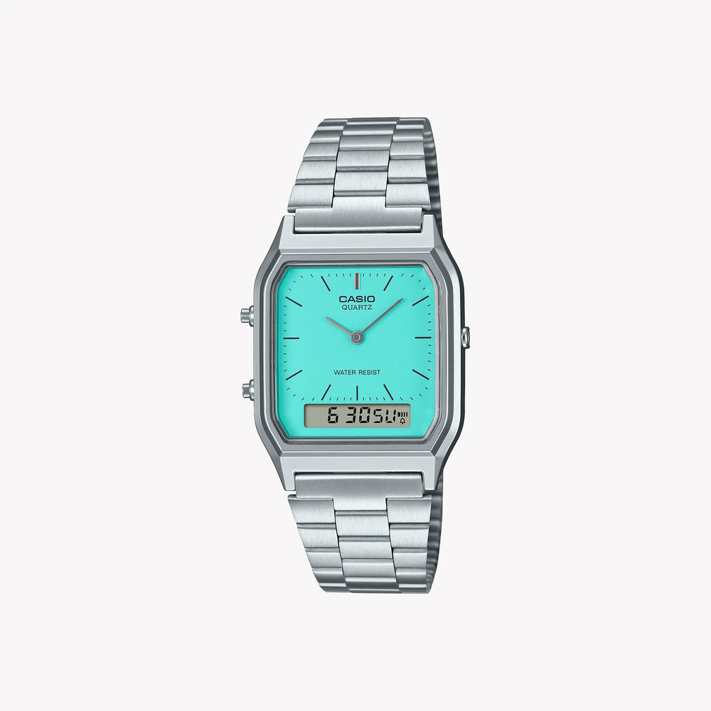 Casio Men's Silver Resin Watch, Cyan Dial | Aq-230a-2a2mqy by i-watch
