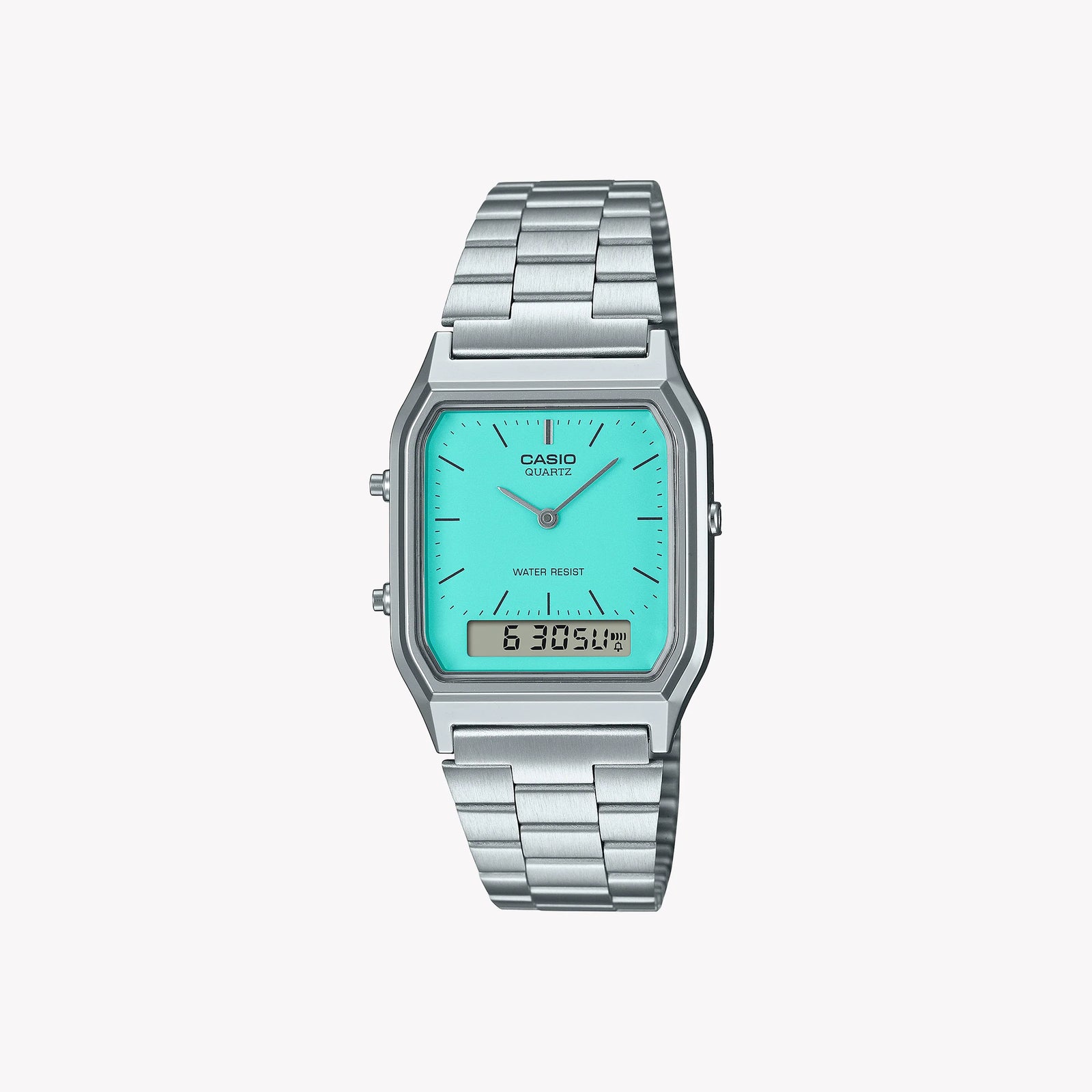 Casio Men's Silver Resin Watch, Cyan Dial | Aq-230a-2a2mqy by i-watch