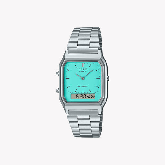 Casio AQ-230A-2A2MQY Montre unisexe argent vintage