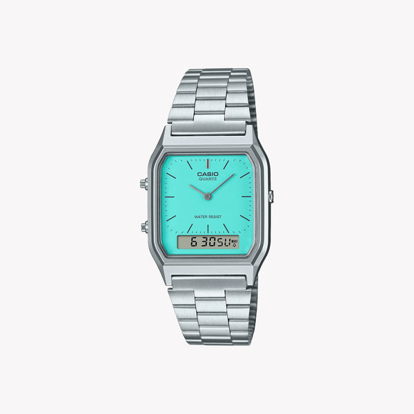 Casio Men's Silver Resin Watch, Cyan Dial | Aq-230a-2a2mqy by i-watch