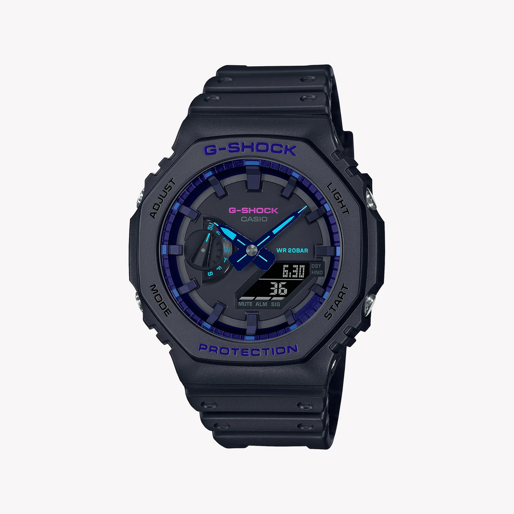 Casio G-Shock Ga-2100vb-1adr - Bold Black Vibrance Men's Watch: Tough Style With A Modern Edge by i-watch