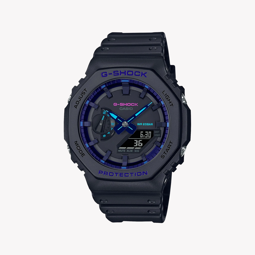 CASIO G-SHOCK GA-2100VB-1ADR - BOLD BLACK VIBRANCE MEN'S WATCH: TOUGH STYLE WITH A MODERN EDGE