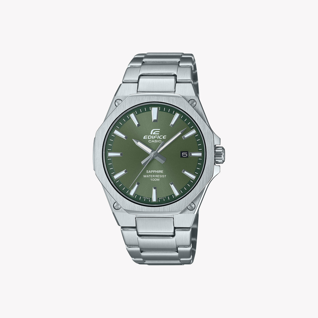 CASIO EFR-S108D-3AVUEF - TIMELESS ELEGANCE MEN'S WATCH WITH SILVER STAINLESS STEEL AND GREEN DIAL