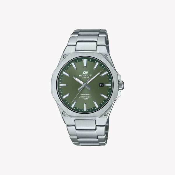 Casio Men's Silver Stainless Steel Watch, Green Dial | Efr-S108d-3avuef by i-watch