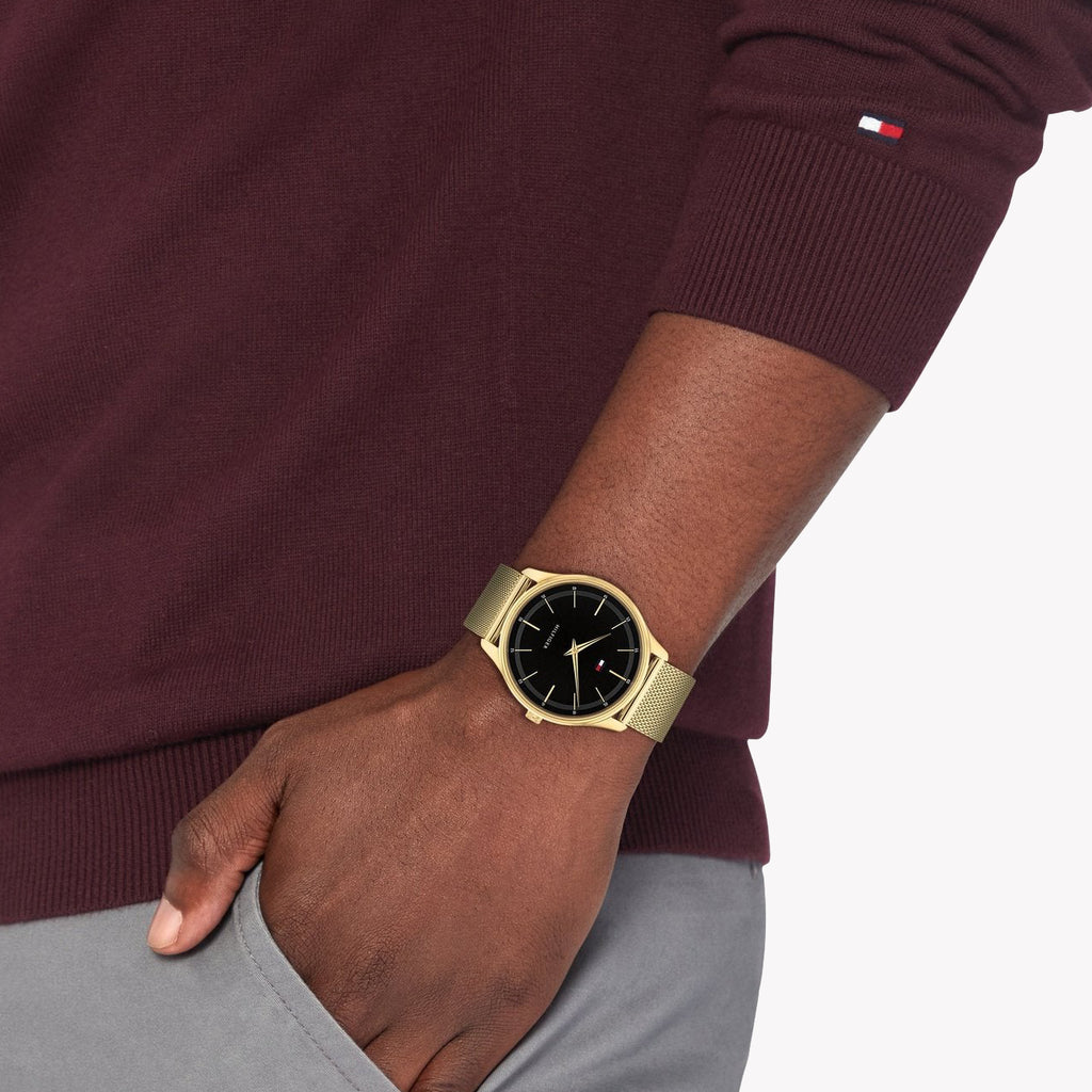 TOMMY HILFIGER 1710469 BOLD ELEGANCE - MEN'S GOLD STAINLESS STEEL WATCH WITH BLACK DIAL-i-Watch-4