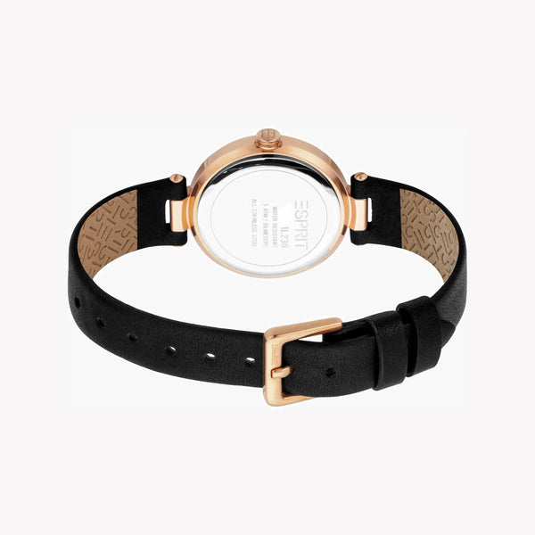 Esprit Women's Black Leather Watch, Black Dial | ES1L230L0035 by i-watch