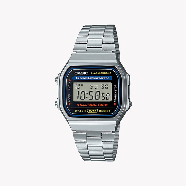 Casio Unisex Resin & Metal Watch, Silver Dial | A168wa-1yes by i-watch