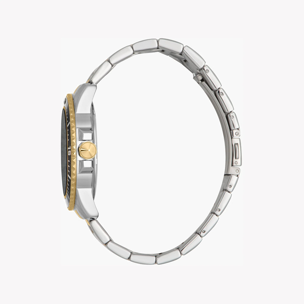 JUST CAVALLI TWO TONE STAINLESS STEEL MEN'S WATCH - ELEGANT BLACK DIAL WITH GOLD ACCENTS-i-Watch-2