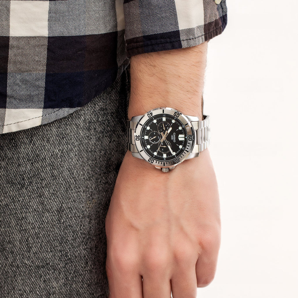 CASIO MTP-VD300D-1E DYNAMIC VERSATILITY - STYLISH MEN'S WATCH WITH BLACK DIAL & STAINLESS STEEL BAND-i-Watch-5