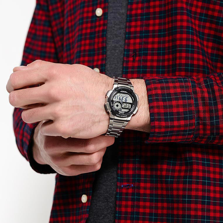 CASIO AE-1000WD-1AVDF DYNAMIC VERSATILITY - MEN'S STYLISH SPORTS WATCH WITH SILVER BRACELET-i-Watch-4