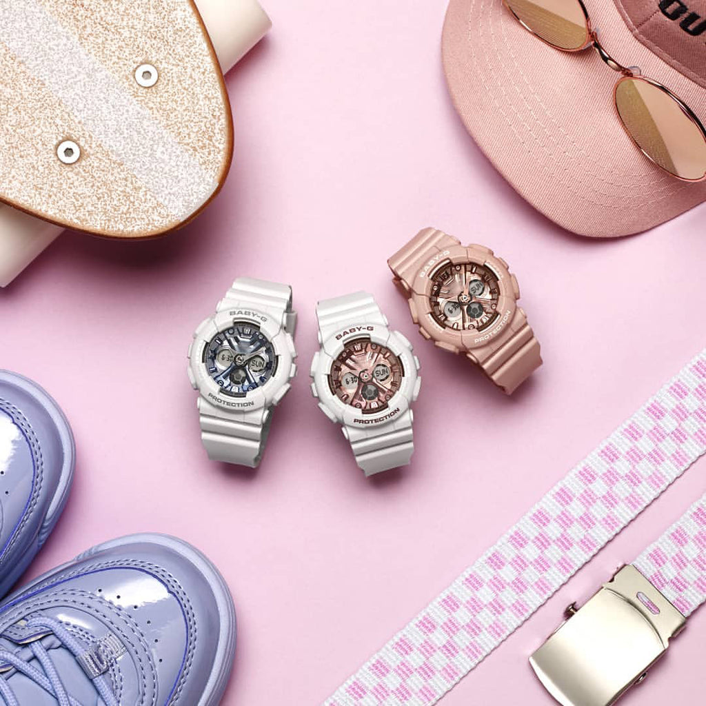 BABY-G BA-130-7A2DR - SPORTY CHIC - Women's White Resin Watch with Digital Dial and Color Pop-i-Watch-3