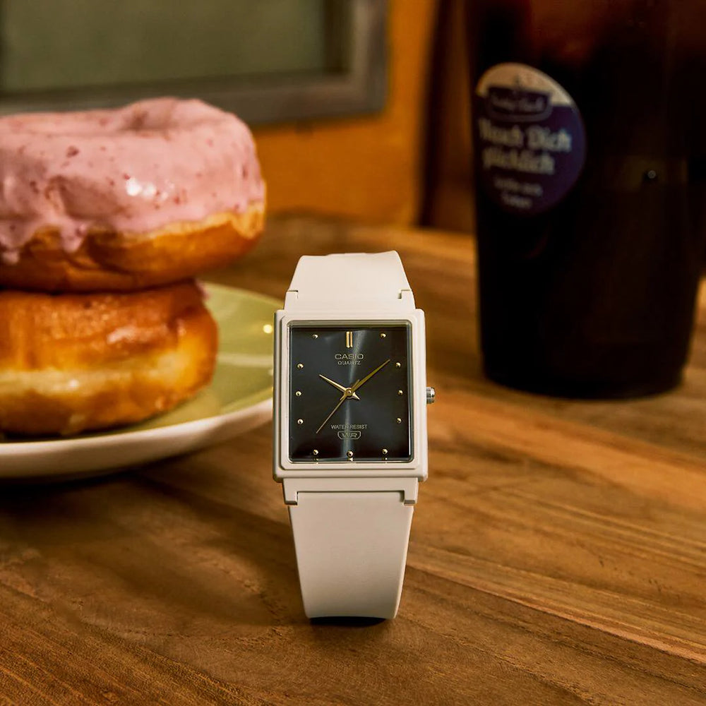 Casio Unisex White Resin Watch, Black Dial | Mq-38uc-8adf by i-watch