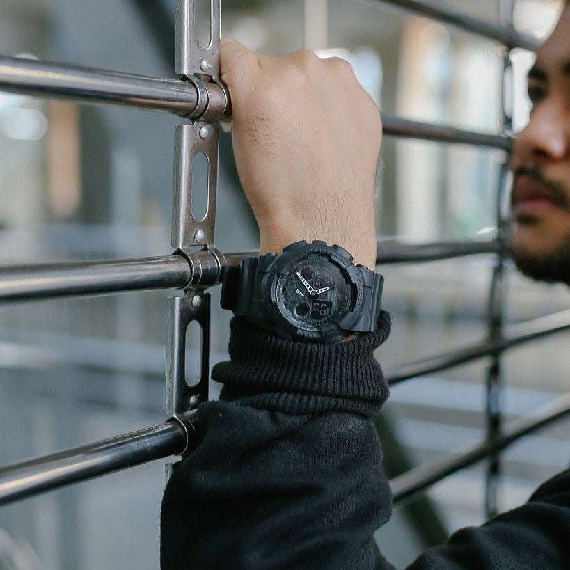 CASIO G-SHOCK GA-100-1A1ER BOLD ADVENTURER - MEN'S BLACK RESIN DYNAMIC TIMEPIECE-i-Watch-2