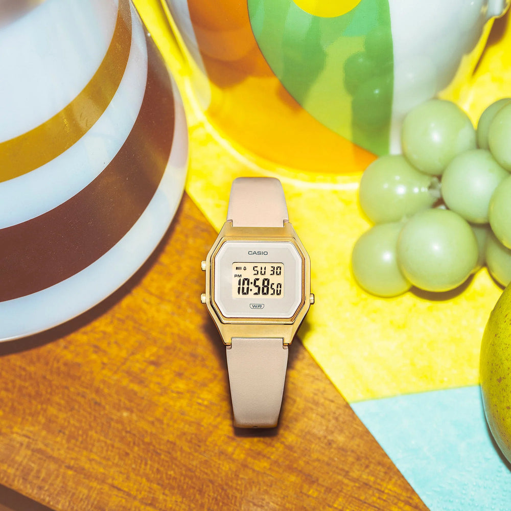 Casio Women's Gold Digital Watch, Leather Band | La680wegl-4df by i-watch