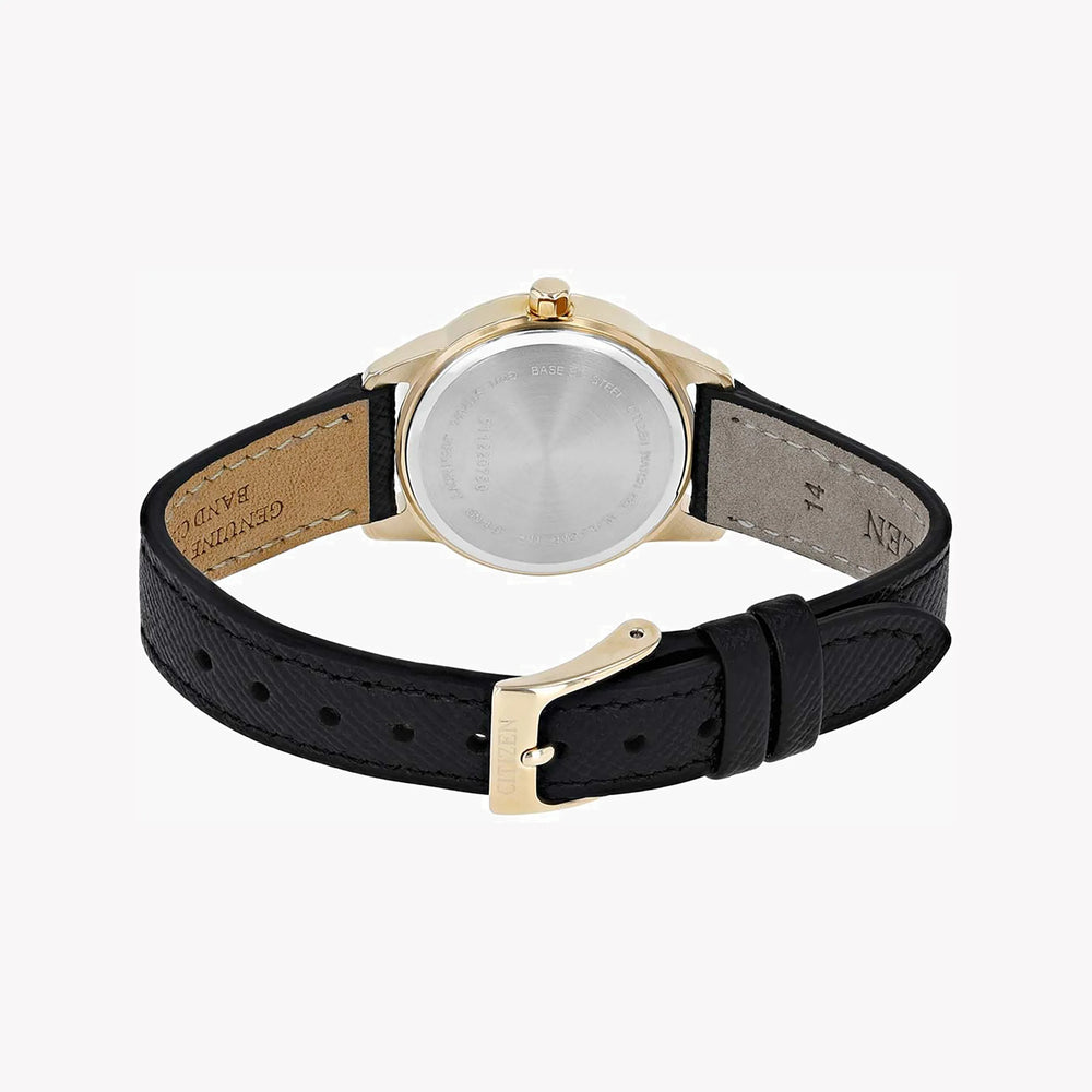 Citizen Eu6078-09e - Elegantly Bold Women's Timepiece With Gold Tone & Black Stainless Steel Band by i-watch
