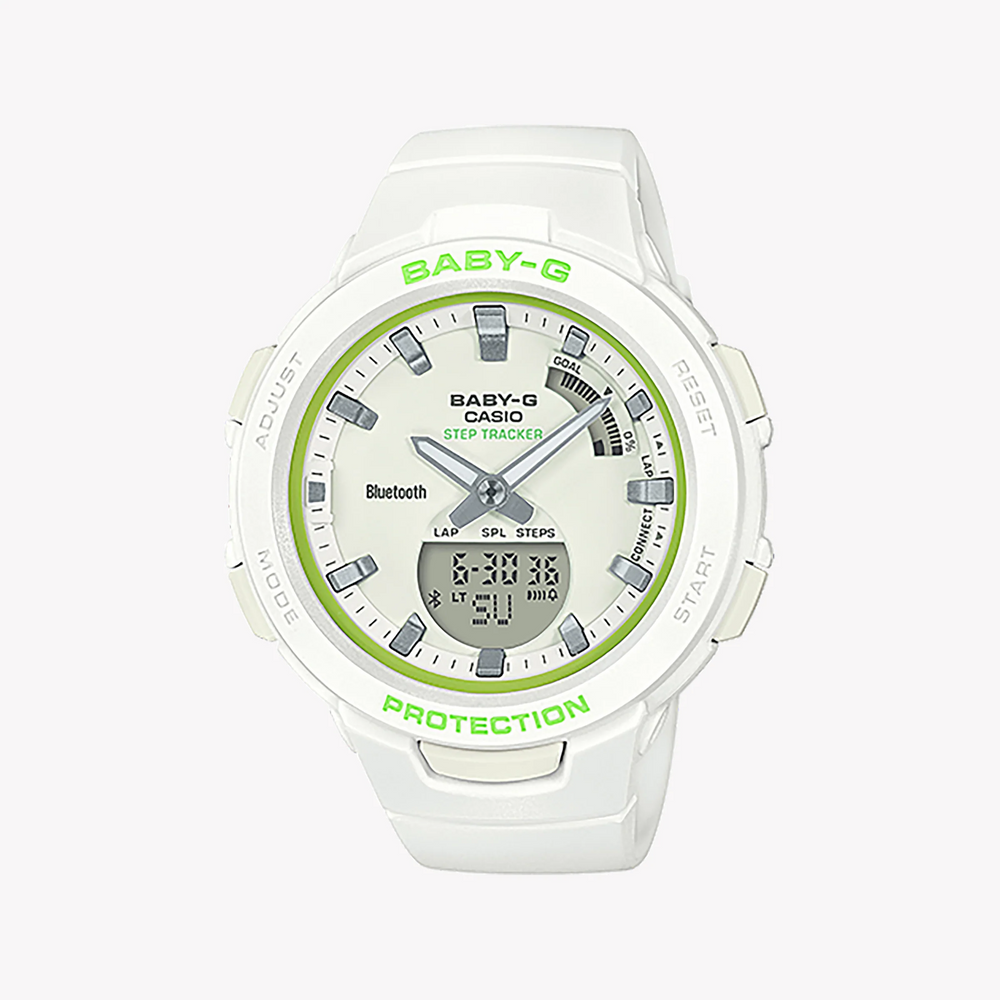 Bsa-B100sc-7adr Baby-G - Chic Adventure Women's Watch With White Resin Band & Sleek Digital Dial by i-watch