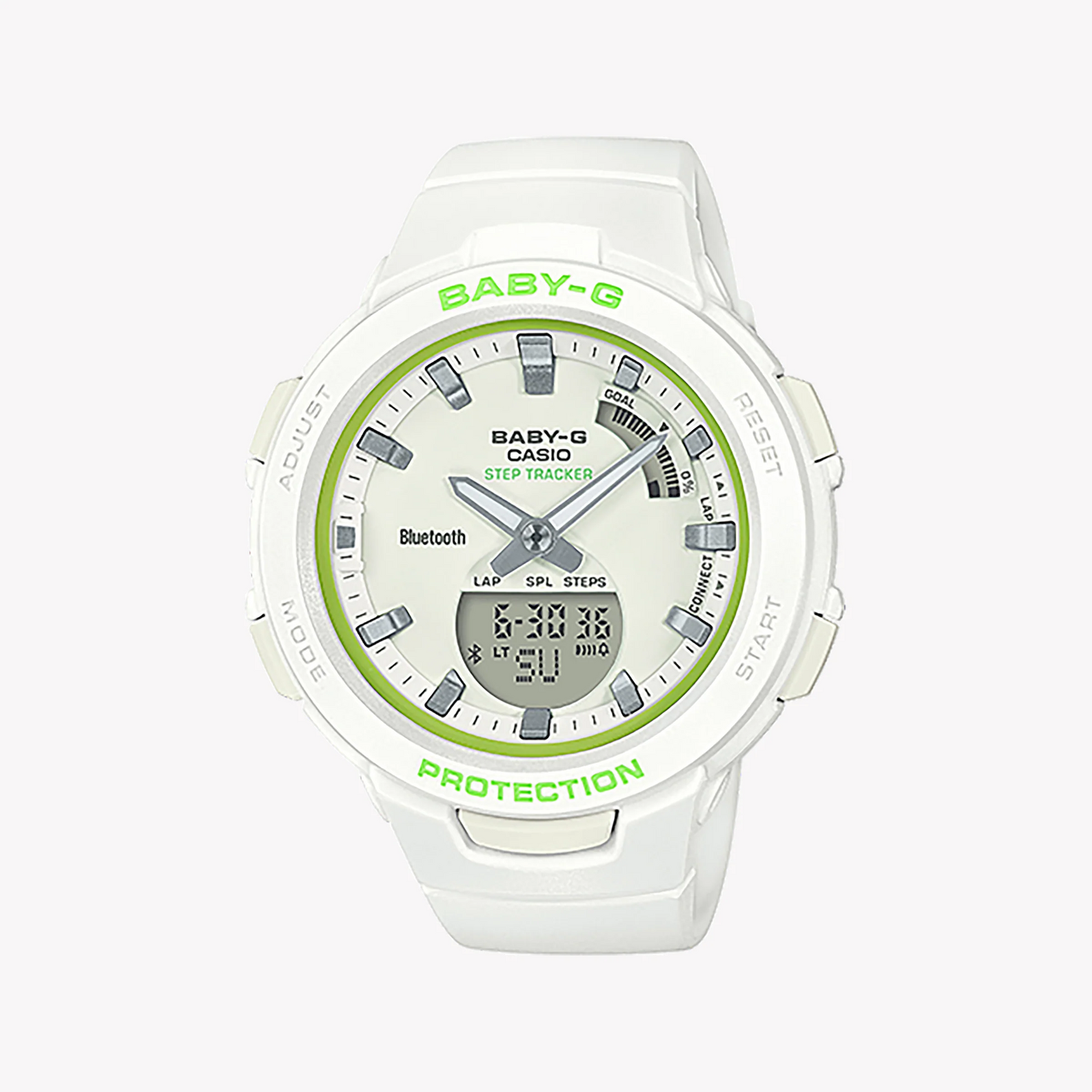 Bsa-B100sc-7adr Baby-G - Chic Adventure Women's Watch With White Resin Band & Sleek Digital Dial by i-watch