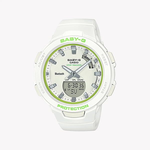 Bsa-B100sc-7adr Baby-G - Chic Adventure Women's Watch With White Resin Band & Sleek Digital Dial by i-watch