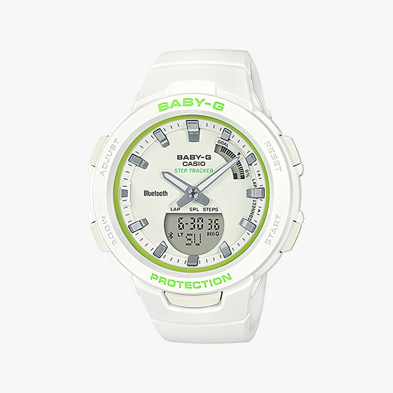 Bsa-B100sc-7adr Baby-G - Chic Adventure Women's Watch With White Resin Band & Sleek Digital Dial by i-watch