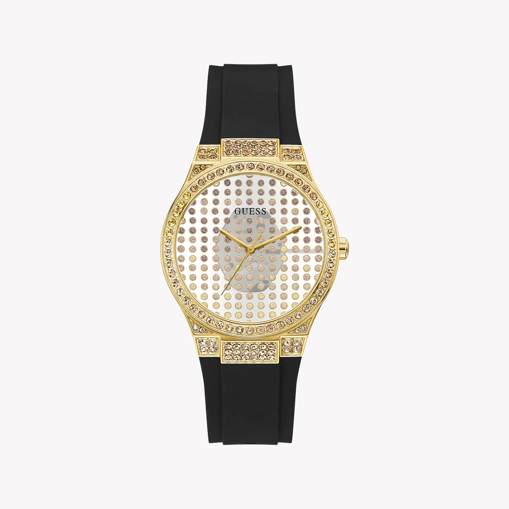 Chic Flair Women's Gold Watch, Black Silicone Band | Gw0482l1 by i-watch