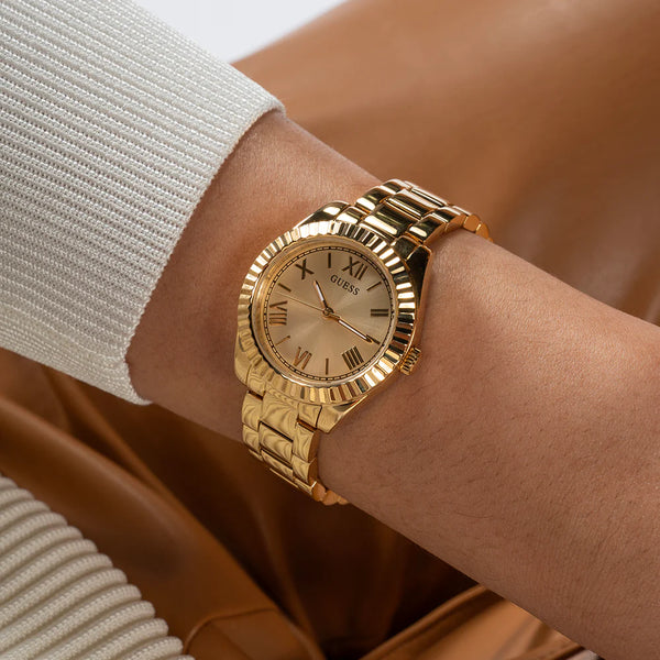 Guess Women's Gold Stainless Steel Watch, Champagne Dial | Gw0687l2 by i-watch