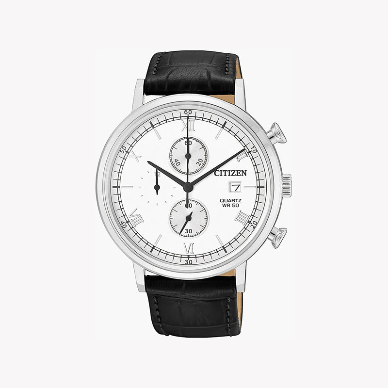 CITIZEN AN3610-12A TIME MASTER - STYLISH & RELIABLE MEN'S WATCH with multi-dial, chronograph, and leather band