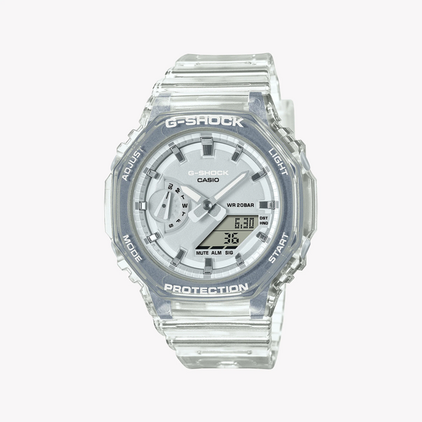 Casio G-Shock Gma-S2100sk-7adr - Adventure Awaits! Unisex Watch With Silver Resin Case & White Band by i-watch