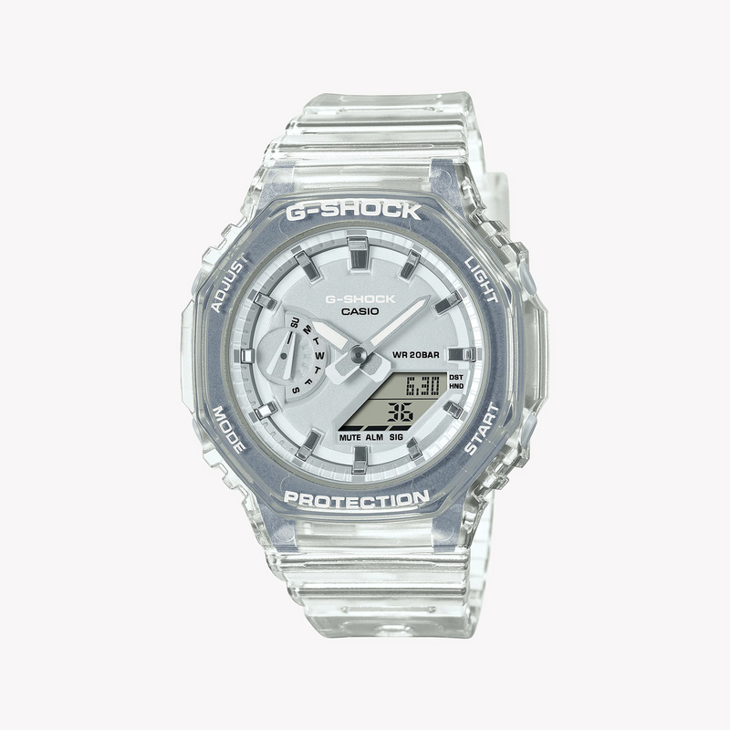 Casio G-Shock Gma-S2100sk-7adr - Adventure Awaits! Unisex Watch With Silver Resin Case & White Band by i-watch